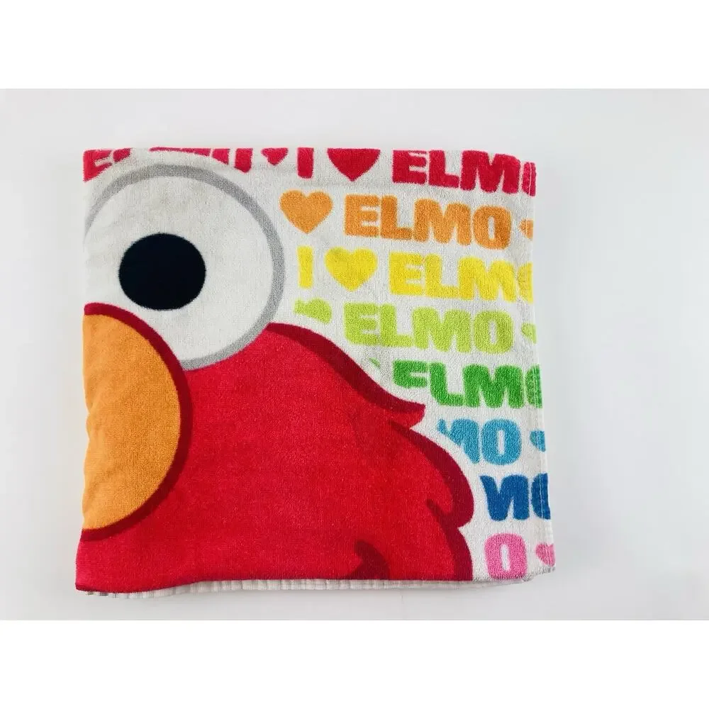 Sesame Street Love ELMO Bath Body Towel Busch Gardens Rainbow Hearts Face Large